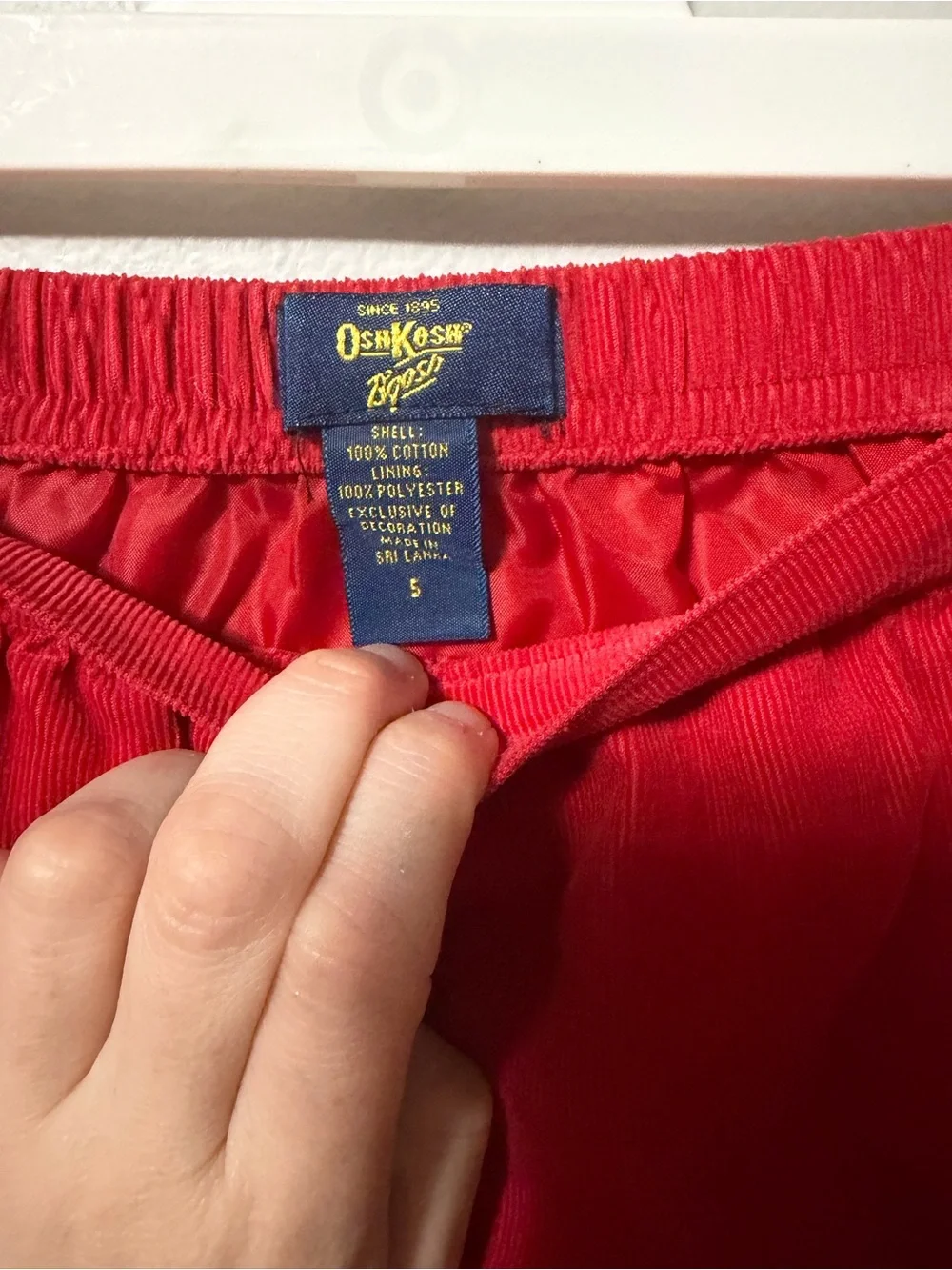 Vintage Y2K OshKosh B’Gosh Red Corduroy Embroidered Ruffle Skirt Size 5